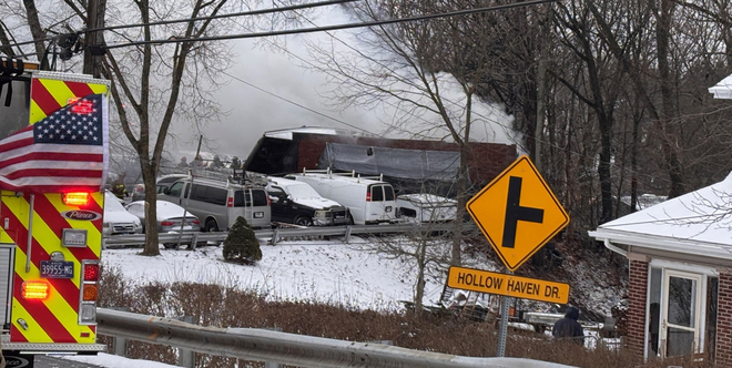 auto body shop fire in baldwin borough