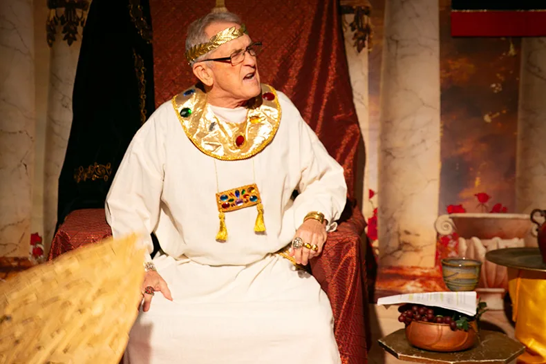 Then, travelers land in King Herod's court. 