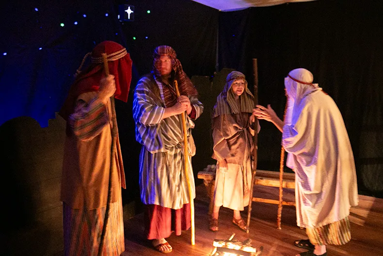 Shepherds discuss the strange star in the sky, and say they believe the star marks the spot of Bethlehem. Photo credit Juliana Garcia. 