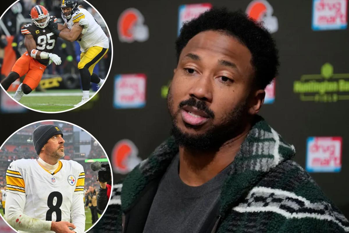 Myles Garrett takes jab at Aaron Rodgers, Steelers after not breaking NFL sack record