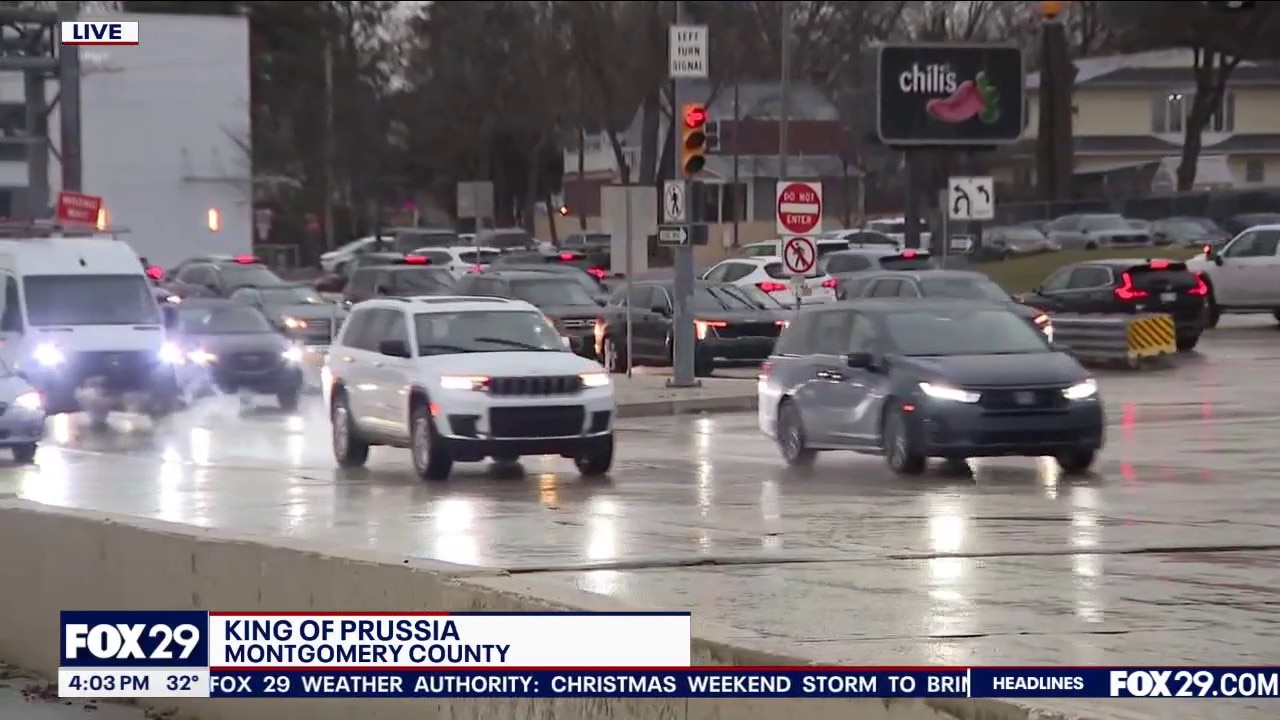 Slick roads in King of Prussia Friday