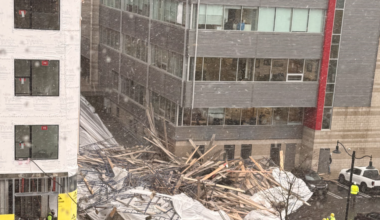 Scaffolding collapses in Pittsburgh's Strip District