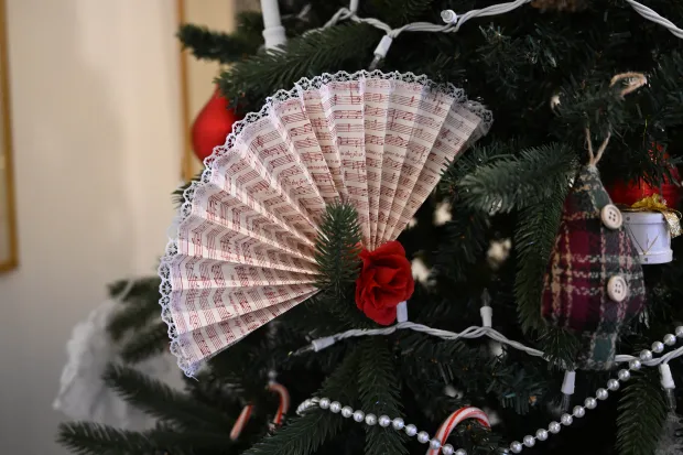 The Victorian tree is seen Sunday, Dec. 7, 2025, at the Moravian Museum of Bethlehem in the 1741 Gemeinhaus in Bethlehem during the "Trees of Historic Bethlehem" exhibition. The show, presented by Historic Bethlehem Museums & Sites, is back for the 2025 holiday season with a collection of the top Christmas trees and themes of the past 20 years. It runs through Jan. 11. (Amy Shortell/The Morning Call)