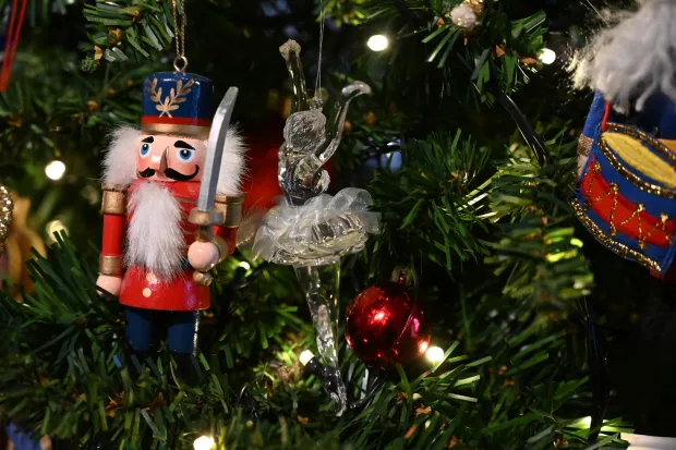 The Nutcracker tree is seen Sunday, Dec. 7, 2025, at the Moravian Museum of Bethlehem in the Single Sisters' House in Bethlehem during the "Trees of Historic Bethlehem" exhibition. The show, presented by Historic Bethlehem Museums & Sites, is back for the 2025 holiday season with a collection of the top Christmas trees and themes of the past 20 years. It runs through Jan. 11. (Amy Shortell/The Morning Call)