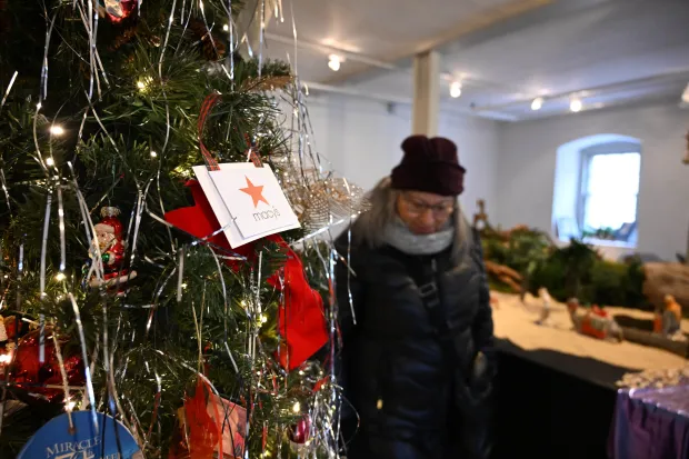 The Miracle on 34rth Street tree is seen Sunday, Dec. 7, 2025, at the Moravian Museum of Bethlehem in the Single Sisters' House in Bethlehem during the "Trees of Historic Bethlehem" exhibition. The show, presented by Historic Bethlehem Museums & Sites, is back for the 2025 holiday season with a collection of the top Christmas trees and themes of the past 20 years. It runs through Jan. 11. (Amy Shortell/The Morning Call)