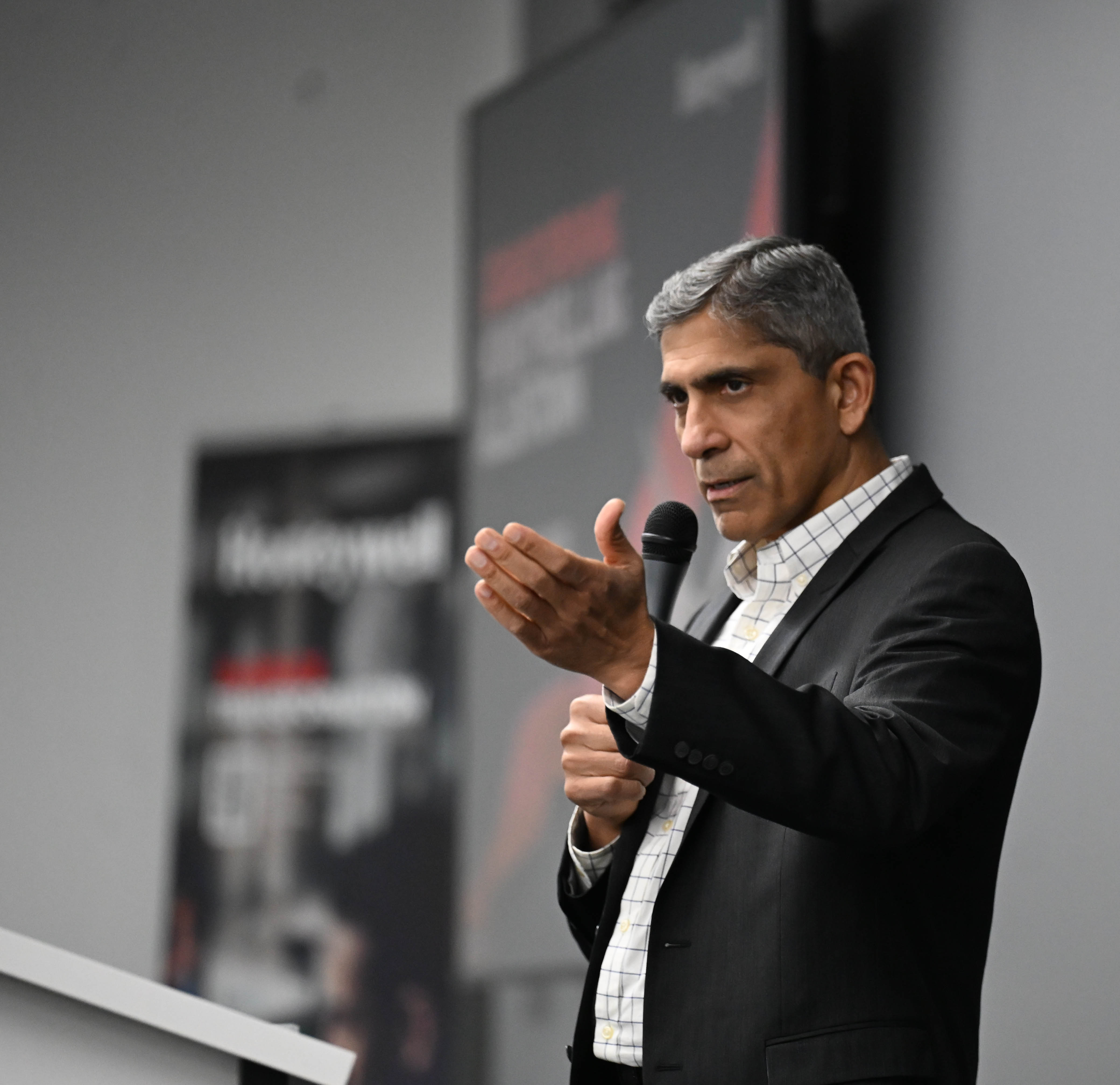 Vimal Kapur is Chairman and CEO of Honeywell, speaks during...