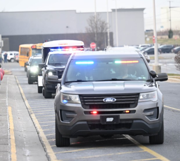Nineteen children get ready to shop with their Lehigh-Northampton Airport Authority Police Department partners Saturday, Dec. 6, 2025, at Target in Allentown during Shop with an Airport Cop. (Amy Shortell/The Morning Call)