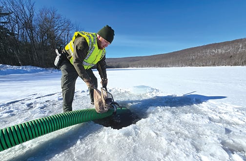 Pennsylvania Fish & Boat Commission finishes its slate of winter trout stocking on ice