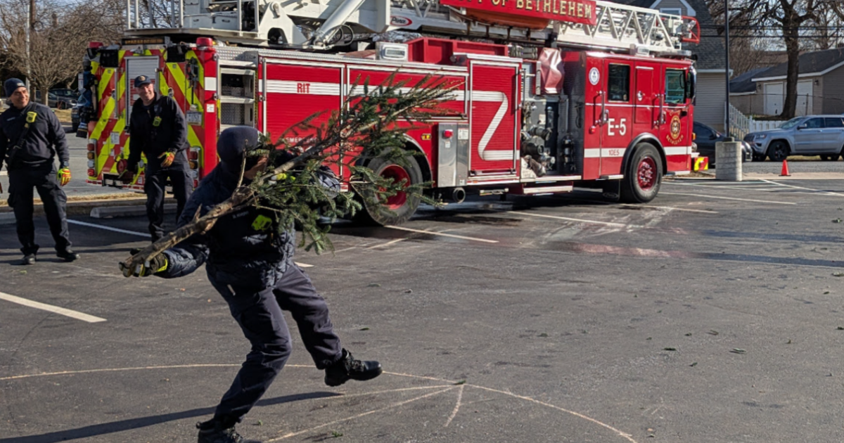 Tossing Christmas trees for charity, Bethlehem event supports survivors of abuse