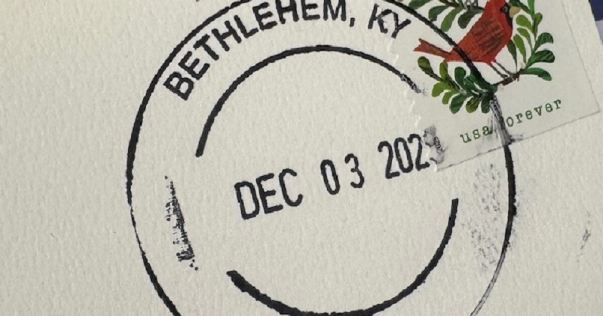 A special Christmas stamp from Bethlehem Kentucky