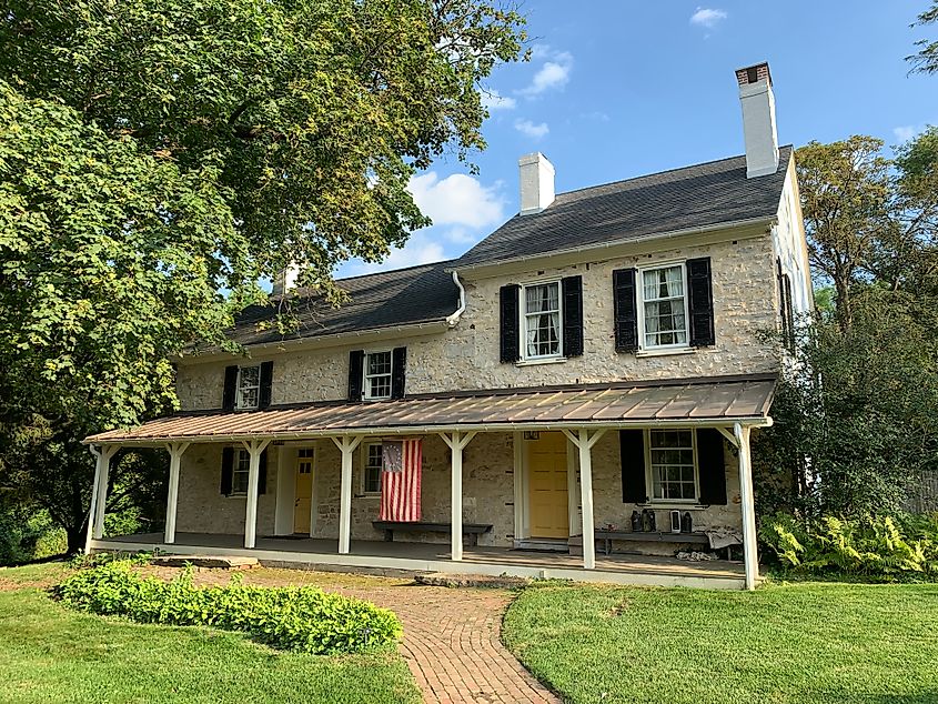 White Horse Tavern in Malvern, Pennsylvania. George Washington used it as his headquarters during the Battle of the Clouds.
