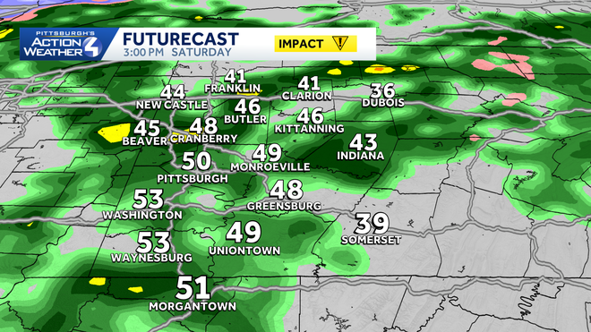 pittsburgh: impact days for more rain and winter's returns