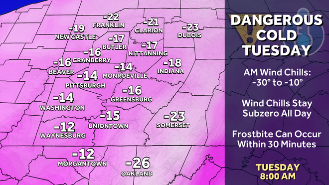 impact day tuesday for subzero wind chills that could last all day.﻿