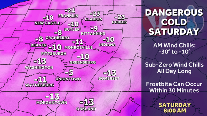 wind chills could be as cold as -30 in the laurel highlands.