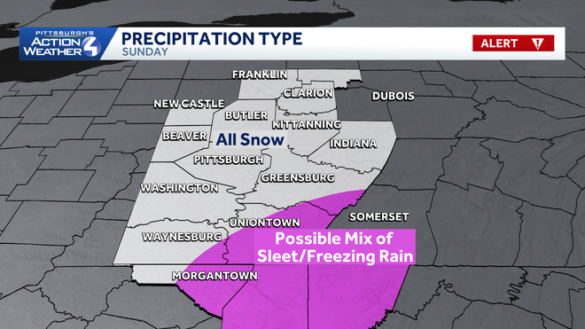 We are watching the potential of a brief changeover/mix of sleet or freezing rain south of Interstate 70 on Sunday. we are watching the potential of a brief changeover/mix of sleet or freezing rain south of interstate 70 on sunday.