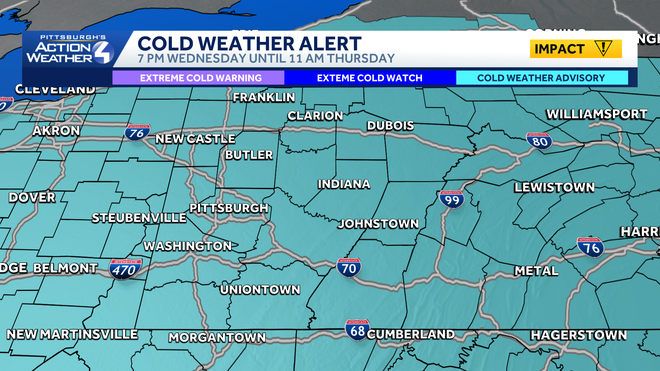 Western PA: Impact Days for bitterly cold wind chills Cold Weather Advisory