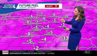 Leftover snow shower,frigid wind chills for Pittsburgh