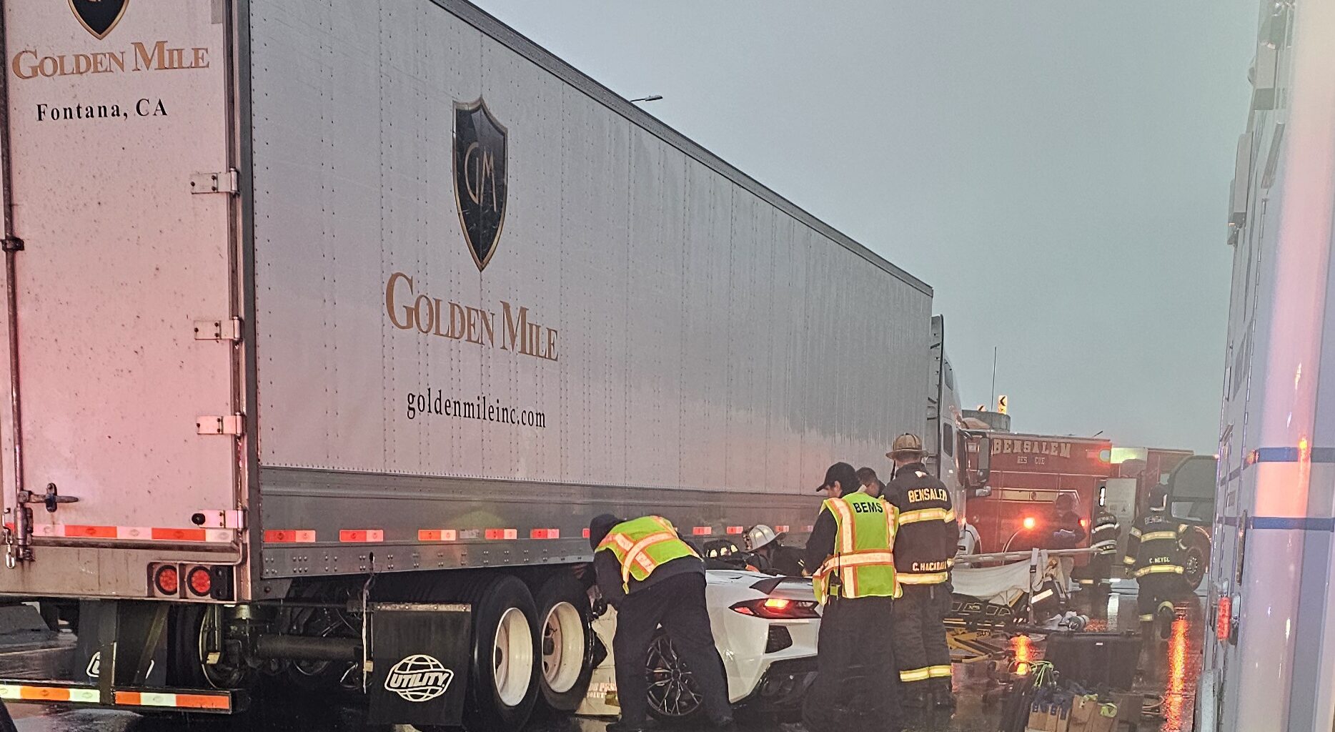 Fire Crews Working To Free Trapped Occupant After Crash With Tractor-Trailer On I-95 – Delaware Valley News