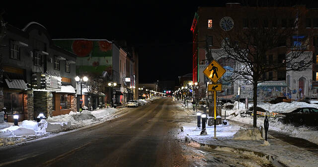 <p>Main Street in Pittston was tranquil on Monday evening after 10-plus inches of snow fell on the region a week ago.</p>
<p>Tony Callaio | For Sunday Dispatch</p>
