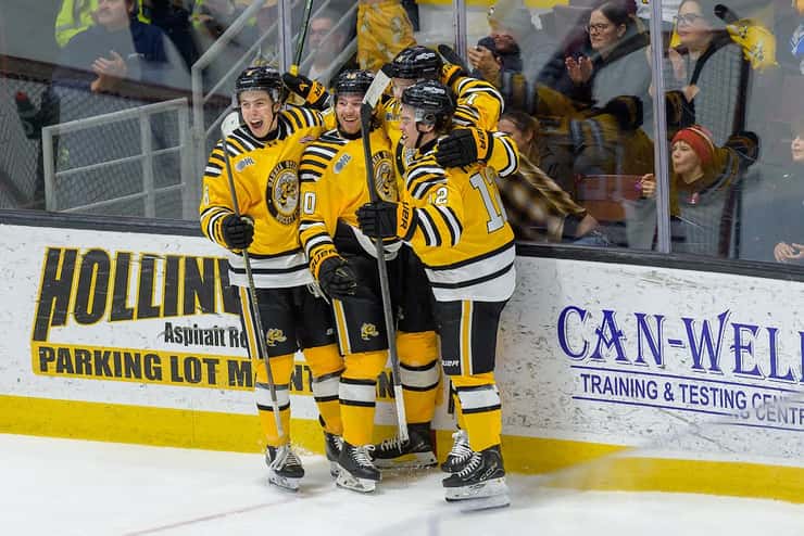 Erie Otters at Sarnia Sting Jan 9, 2026. Photo by Metcalfe Photography. 