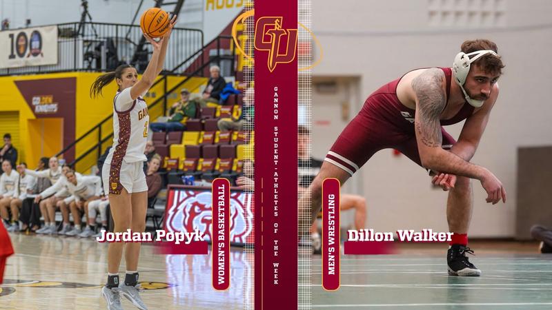 Walker, Popyk Named Gannon Student-Athletes of the Week