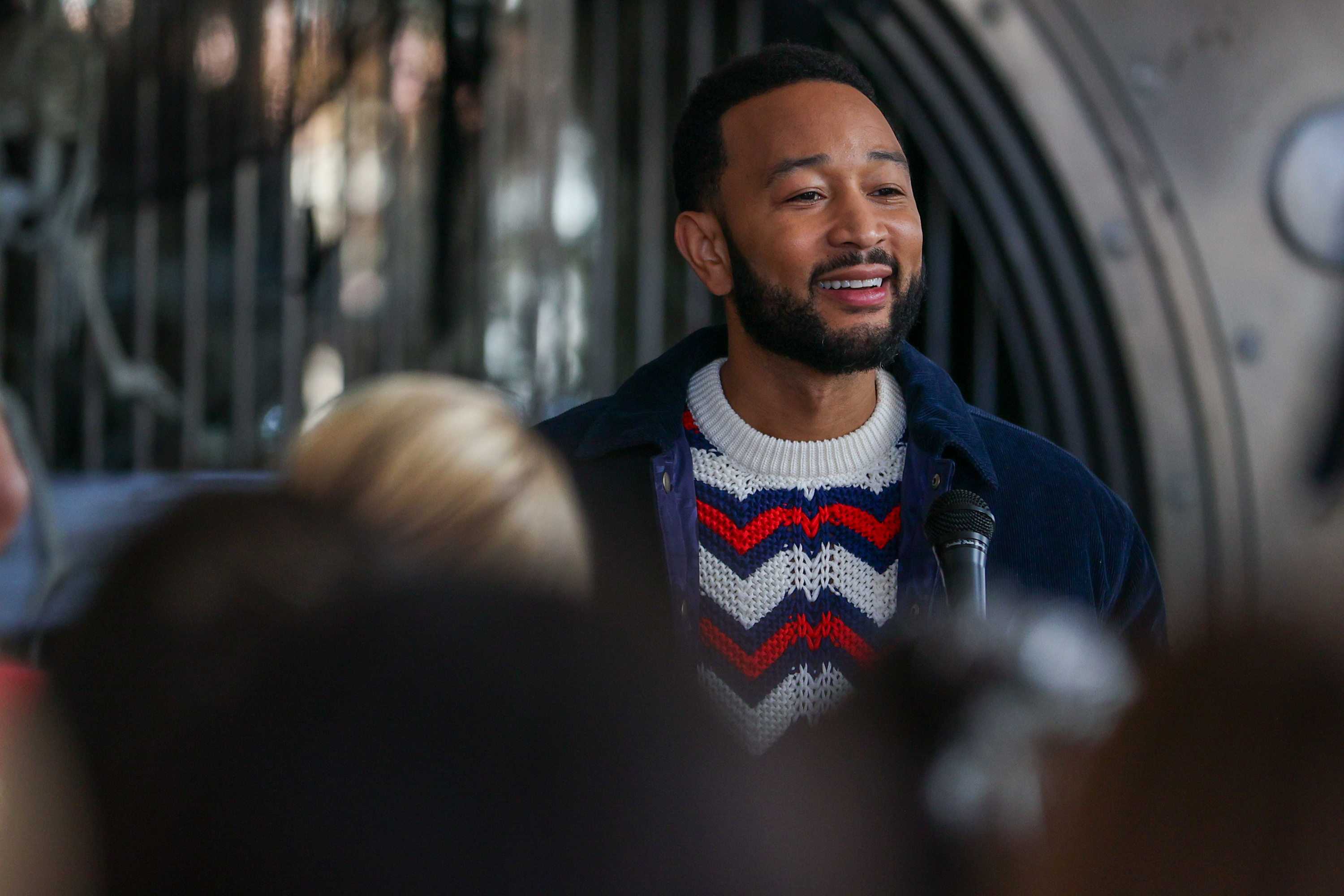 John Legend speaks at a Get Out To Vote event...