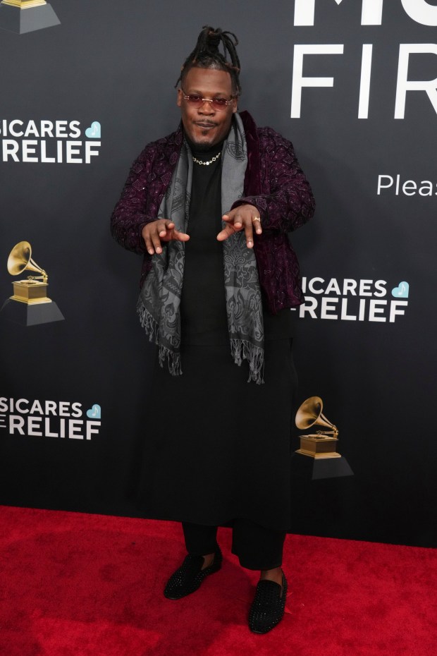 Keyon Harrold at the Grammy Awards. The trumpeter is set to perform in Philadelphia. (Associated Press)