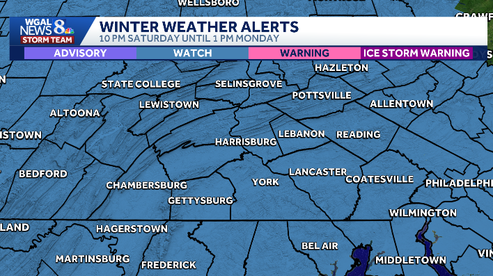 Winter Storm Watch issued for all of south-central Pa. ahead of major weekend snowstorm
