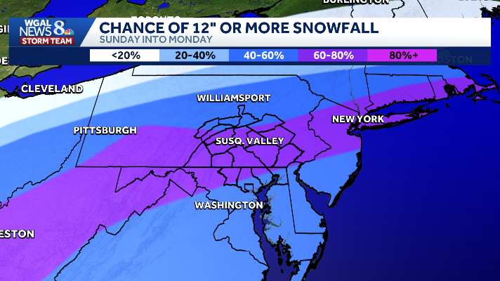 More than a foot of snow headed for Pa.