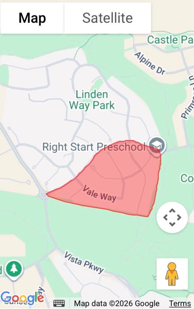 The shelter-in-place area that was in effect briefly on the morning of Thursday, Jan. 22. (Courtesy of Erie Police Department)