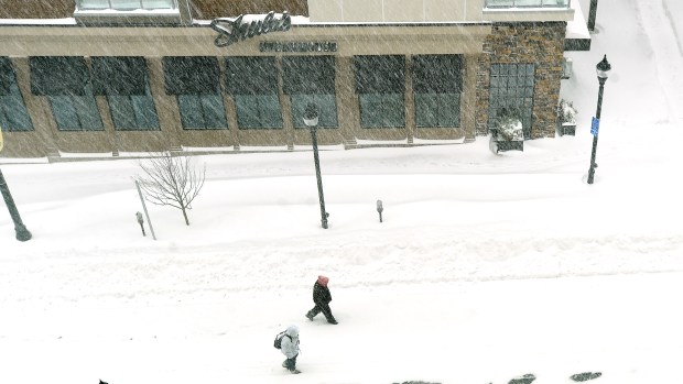 A view from a room at the Renaissance Hotel at Seventh and Hamilton streets in downtown Allentown on Saturday, Jan. 23, 2016, during the Blizzard of 2016. (April Bartholomew/The Morning Call)