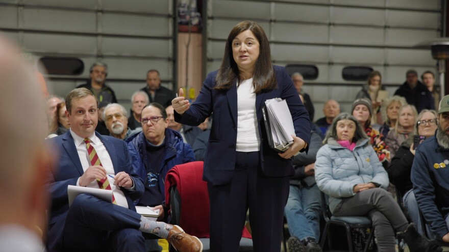Attorney Laura McGarry, representing Scranton resident Susan Magnotta, argues against a data center zoning overlay during a Ransom Twp. Zoning Hearing.