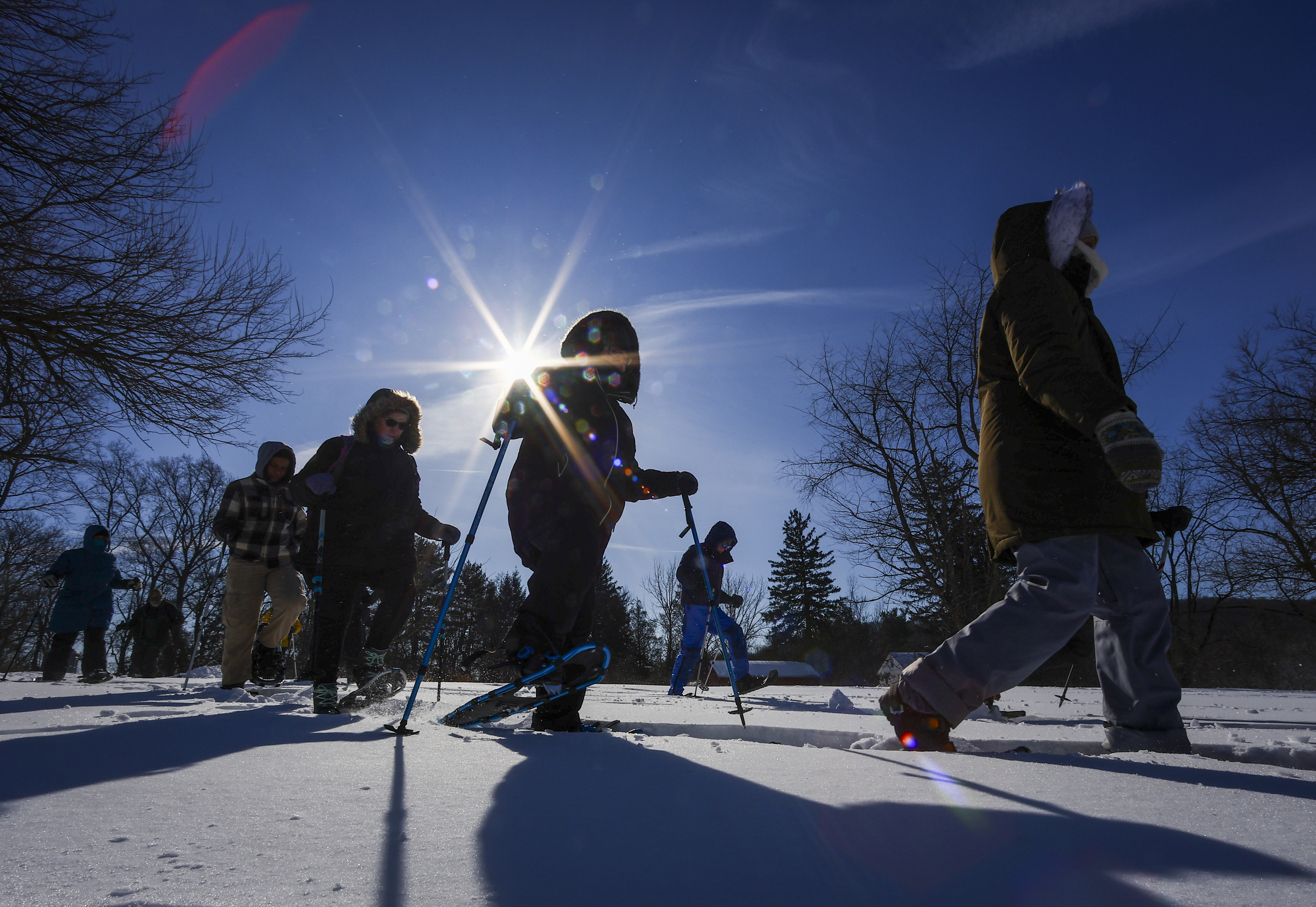 The Emmaus nonprofit Wildlands Conservancy leads a Winter Wildlife Snowshoe excursion Wednesday, Jan. 28, 2026, through Janet Johnston Housenick and William D. Housenick Memorial Park and Archibald Johnston Conservation Area in Bethlehem Township.