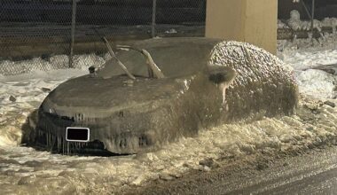 Parked car encased in ice during brutal stretch of below-freezing temps in Philadelphia