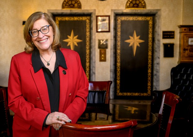 Kelly Ronalds stands in Hotel Bethlehem on Thursday, Jan. 29, 2026, in Bethlehem. Ronalds is being promoted to general manager of the hotel. (April Gamiz/The Morning Call)