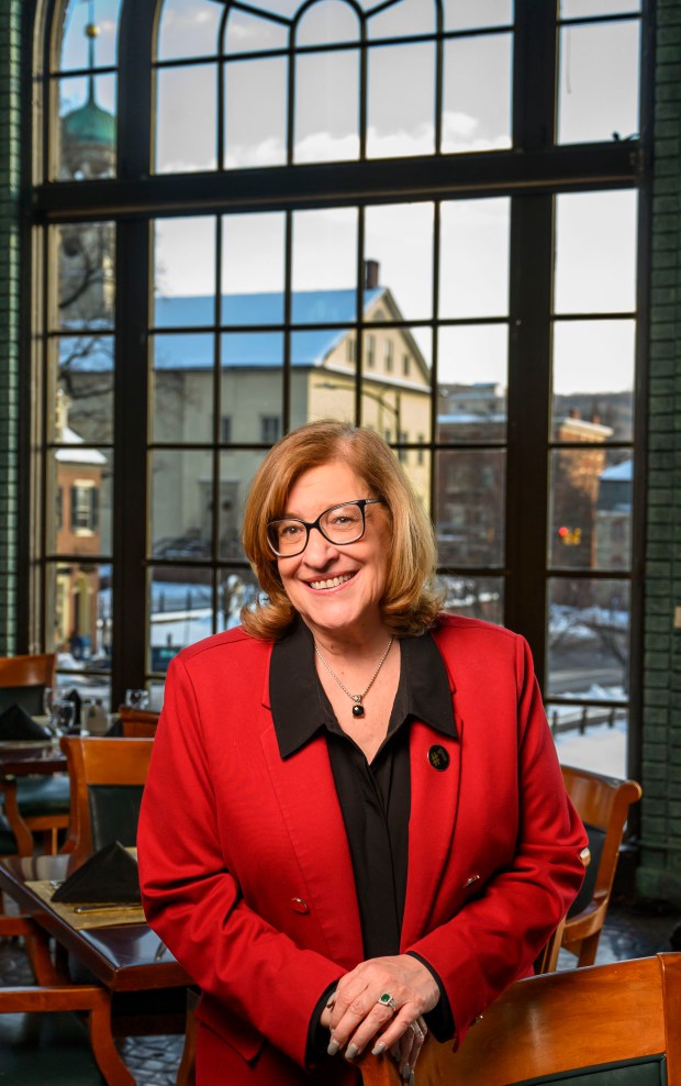 Kelly Ronalds stands in Hotel Bethlehem on Thursday, Jan. 29, 2026, in Bethlehem. Ronalds is being promoted to general manager of the hotel. (April Gamiz/The Morning Call)