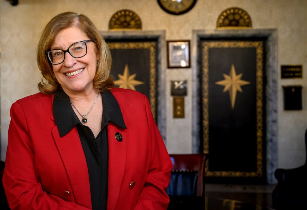 Kelly Ronalds stands in Hotel Bethlehem on Thursday, Jan. 29, 2026, in Bethlehem. Ronalds is being promoted to general manager of the hotel. (April Gamiz/The Morning Call)