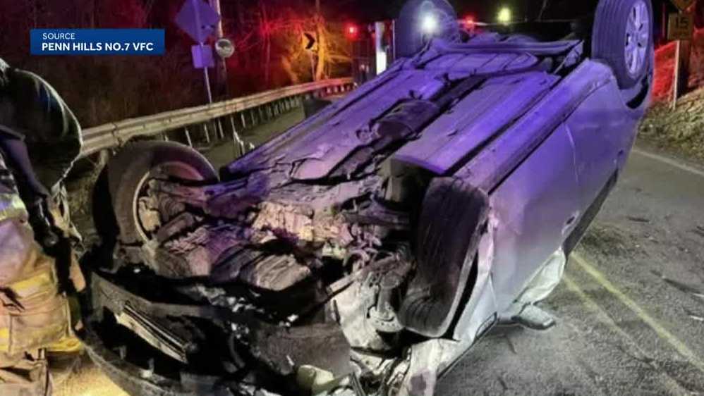 Suspect in custody after crash in Penn Hills, Pennsylvania