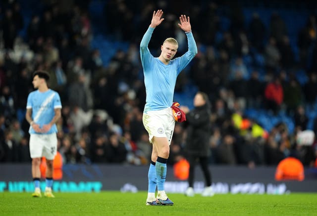 Manchester City’s Erling Haaland celebrates