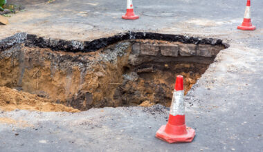 Sinkholes that occur in Philadelphia usually happen when pipes leak and the surrounding soil gets washed away.
