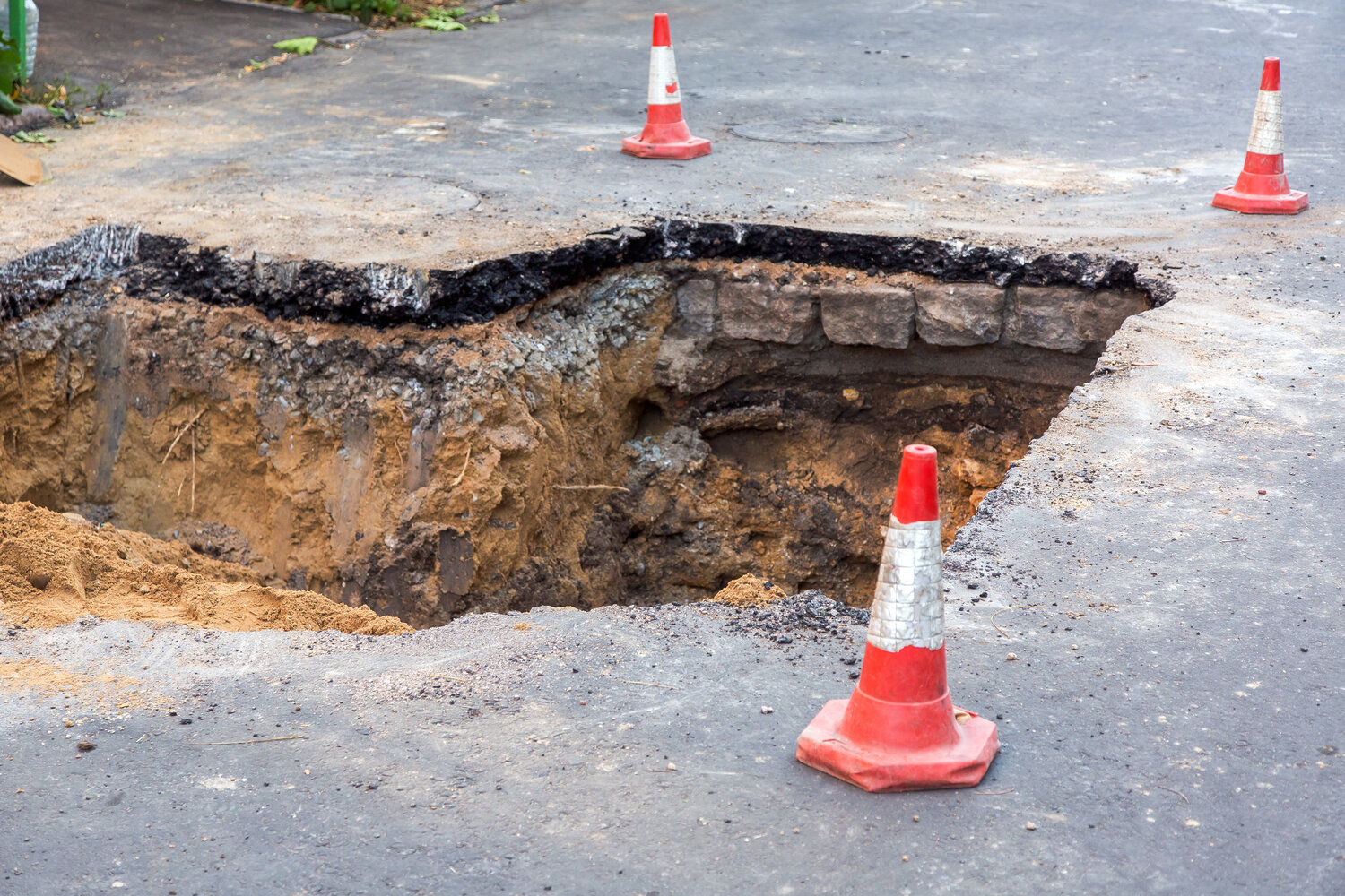 Sinkholes that occur in Philadelphia usually happen when pipes leak and the surrounding soil gets washed away.