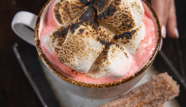Aqimero will serve pink hot chocolate in February.