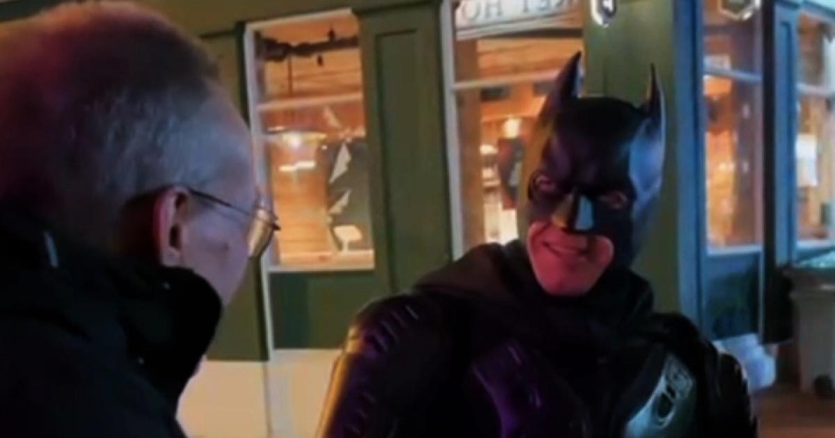 Batman spotted meeting people in Reading town centre
