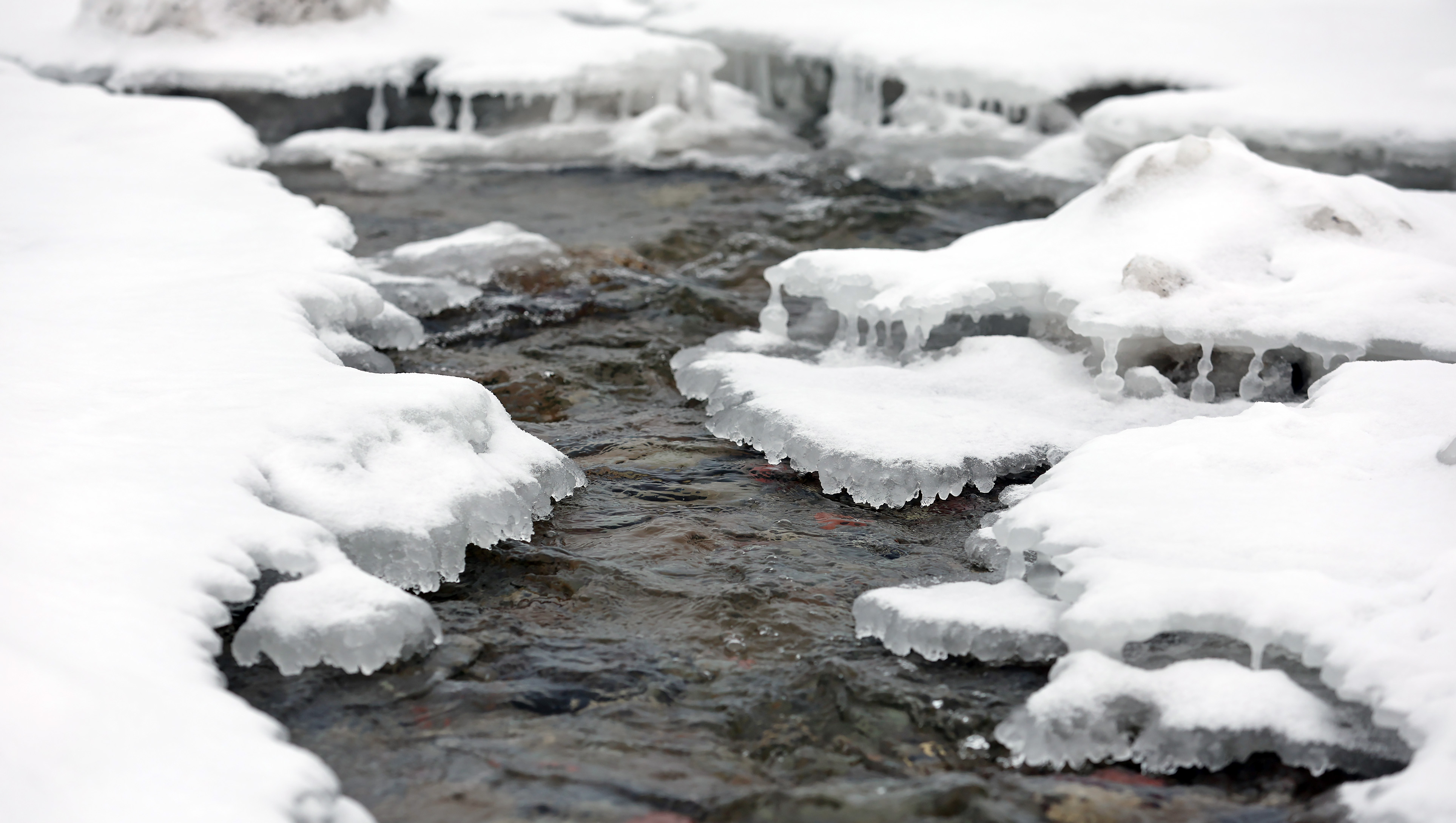 Winter ice formations along the shore of Lake Erie