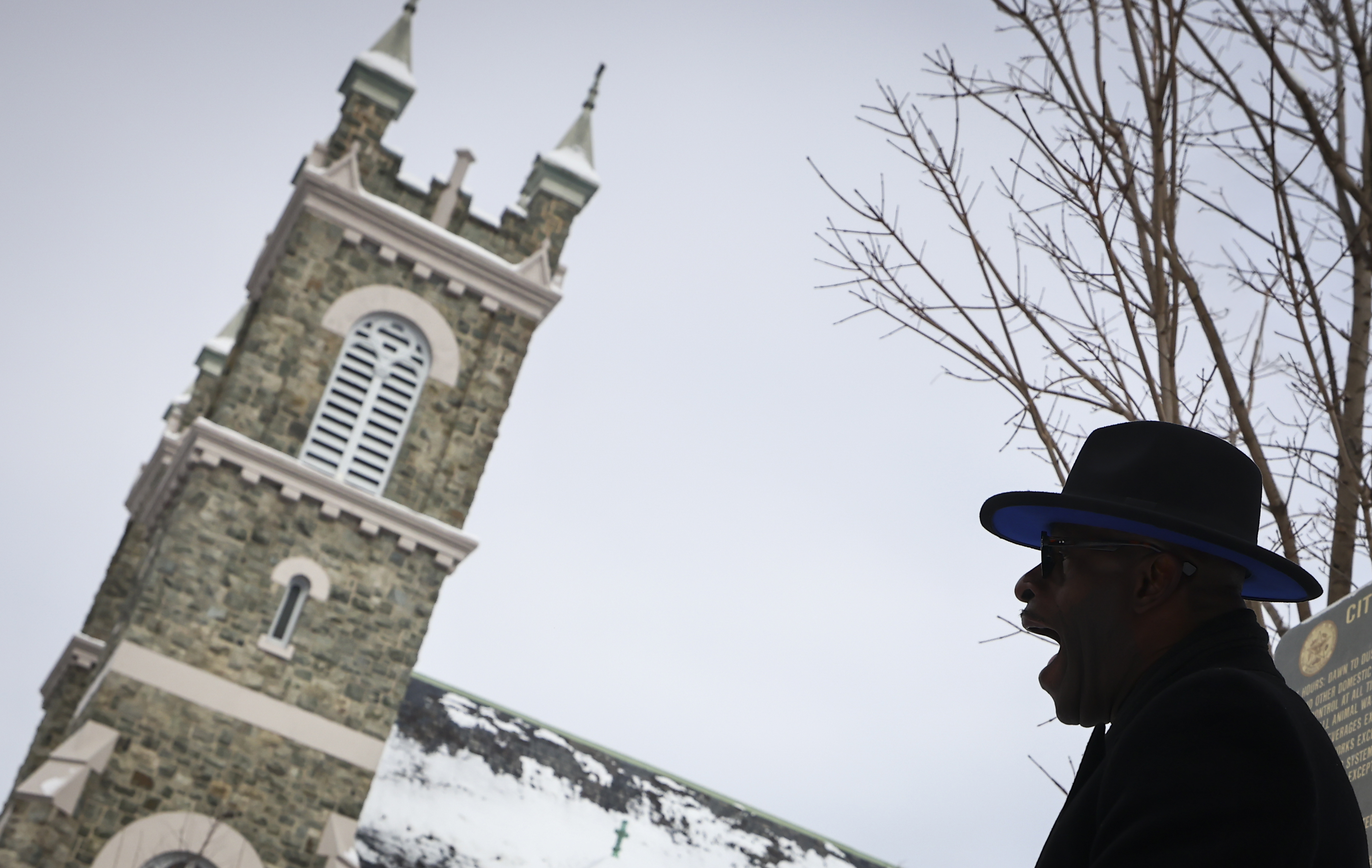 Timothy Smith, minister at New Christian Harvard Church in Allentown sings during a Civil Rights Movement March honoring Dr. Martin Luther King Jr. on Monday, Jan. 19, 2025, through Southside Bethlehem to Martin Luther King Park.