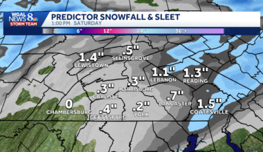 Snow headed for south-central PA Saturday: Timing, totals