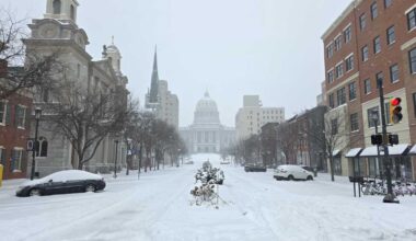 How much snow did Pa. get?