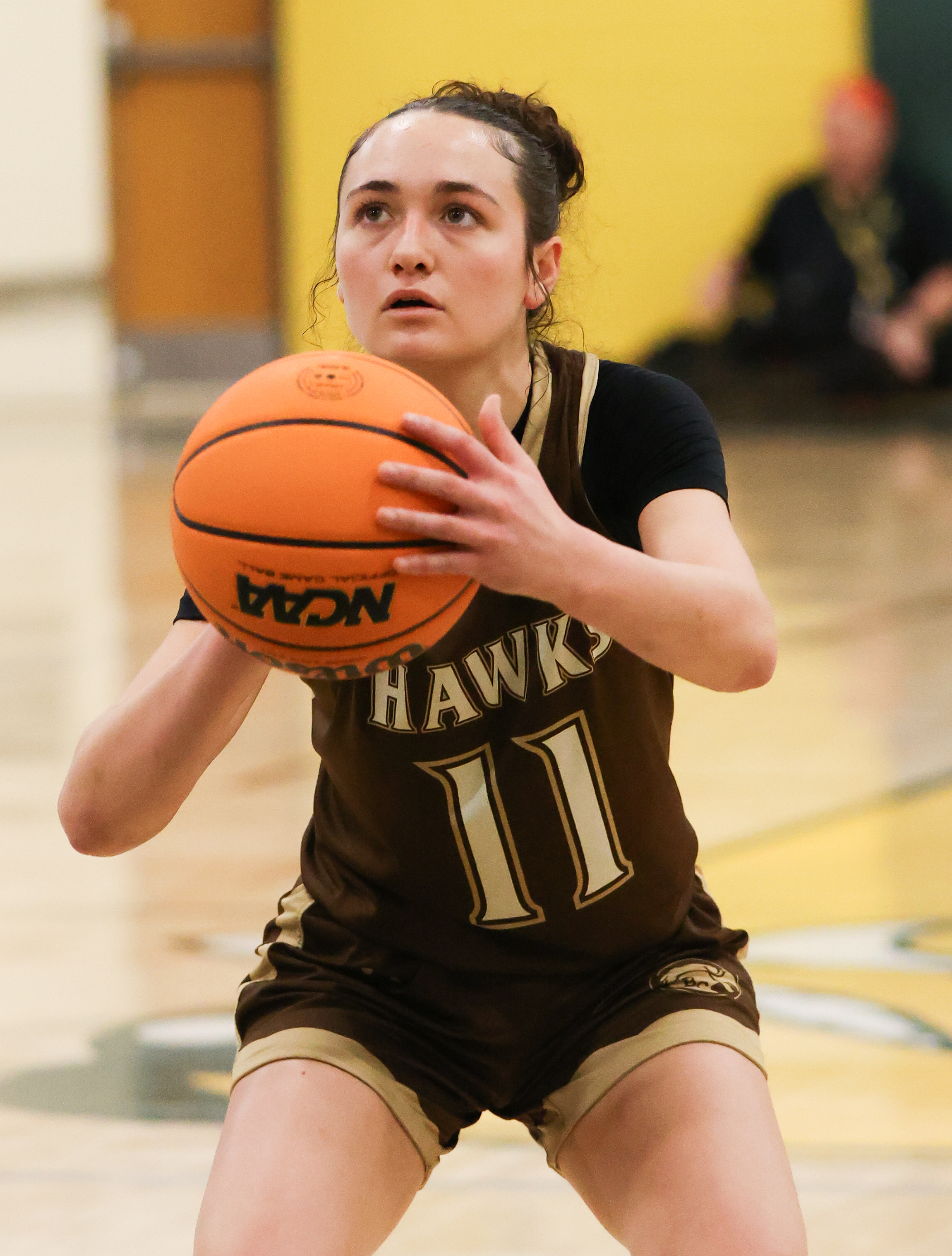 Bethlehem Catholic's Leah Ault (11) gets set for a free throw during a game at Emmaus on Jan. 12, 2026.