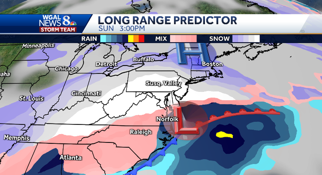 Weekend snow storm in the forecast for Pennsylvania.