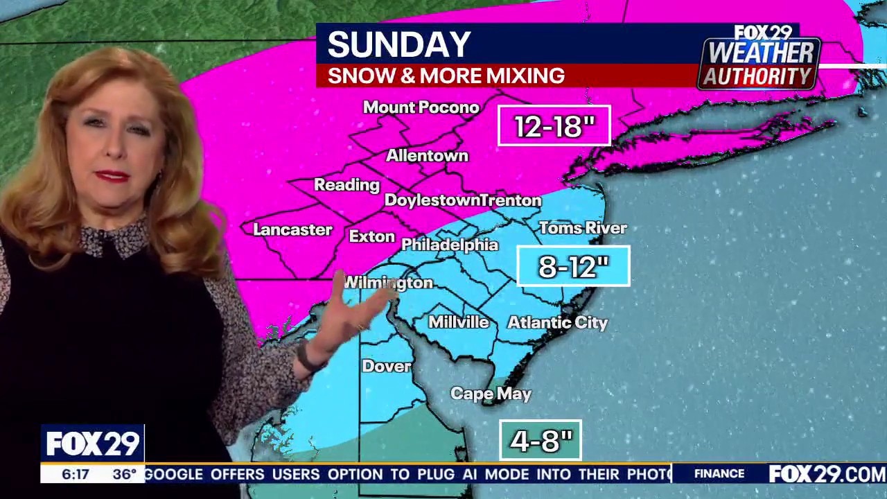 Philly snow forecast: Double digit snowfall totals expected from weekend storm